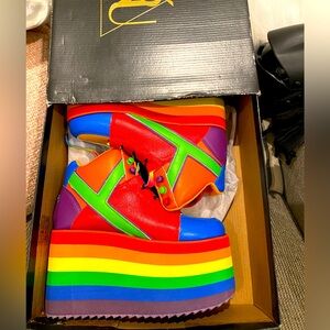Brand new in box YRU brand Rainbow Pride shoes!